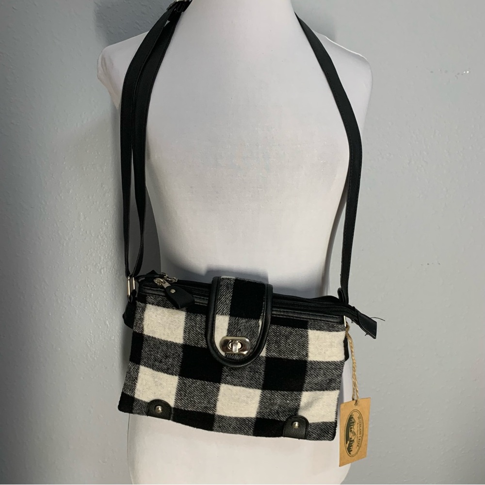 NWT Woodland Creek Buffalo Plaid Checkered Adjustable Crossbody Bag Purse